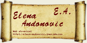 Elena Andonović vizit kartica